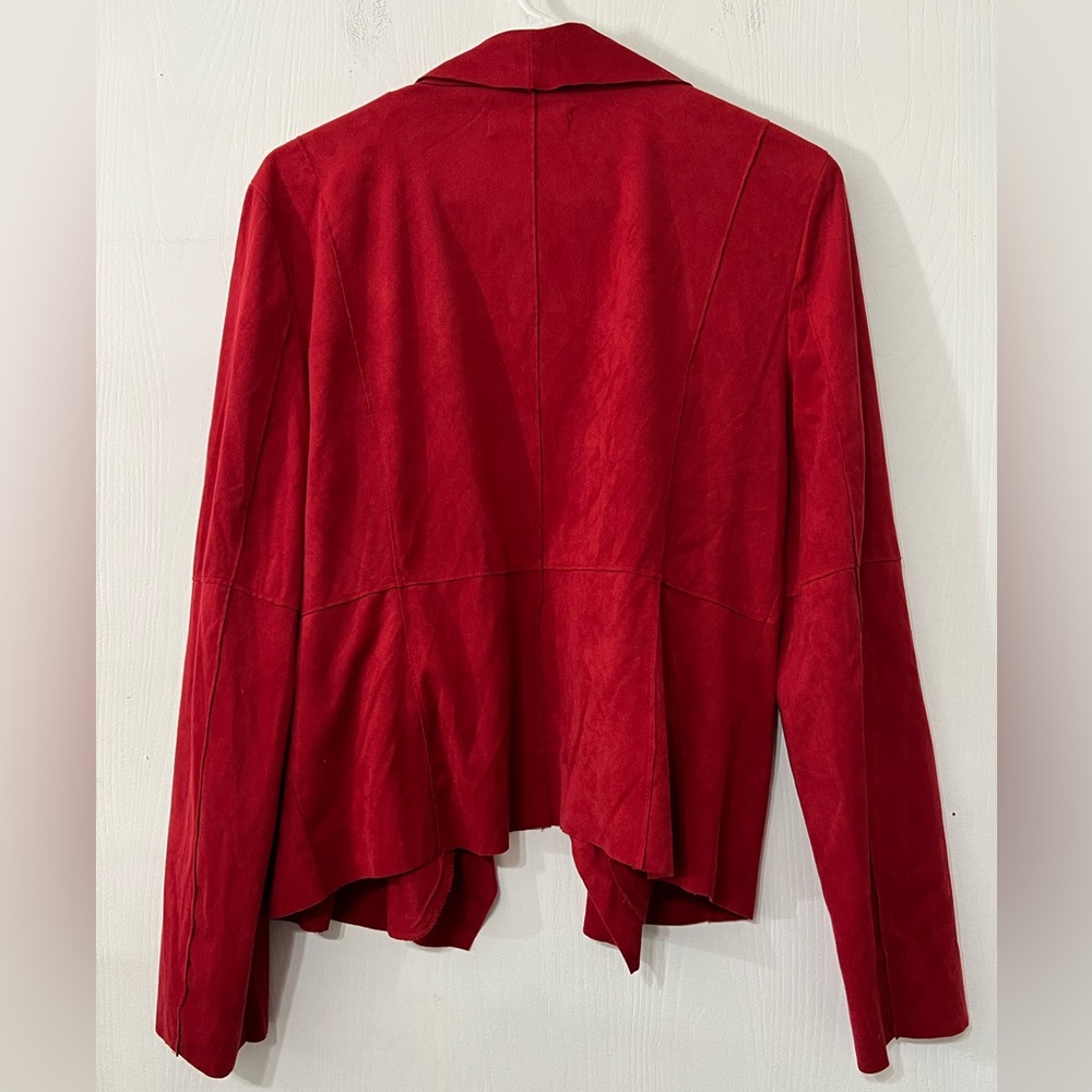 Bagatelle Collection Draped Faux Suede Red Jacket Size Large - Picture 6 of 9